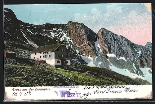 AK Edelhütte mit Bergen