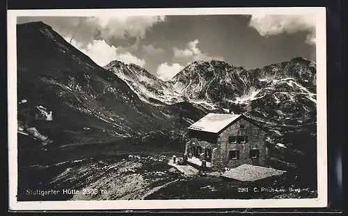 AK Stuttgarter Hütte mit Bergpanorama