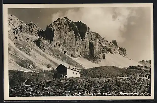 AK Adolf-Pichler-Hütte, Blick auf die Rienenwand