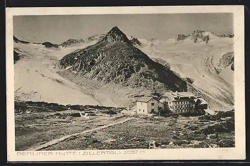 AK Berliner Hütte, Panorama aus dem Zillertal