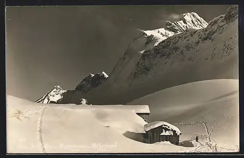 AK Bieberkopfhütte Lechleitner Alm im Schnee