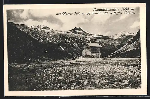 AK Dominikushütte mit Olperer und Riffler