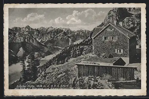 AK Erfurter Hütte mit Blick auf Achensee und Karwendelgebirge Tirol