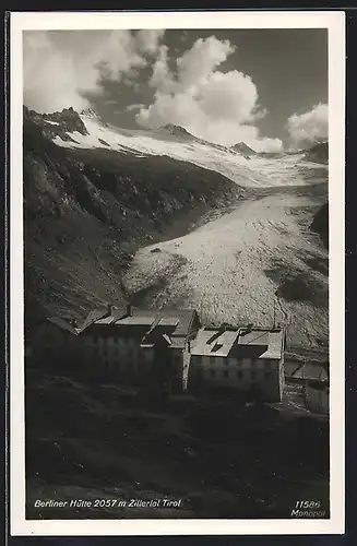 AK Berliner Hütte im Zillertal, Gletscherblick