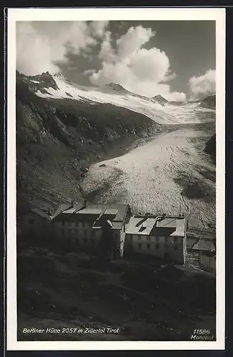 AK Berliner Hütte im Zillertal, Blick zum Gletscher