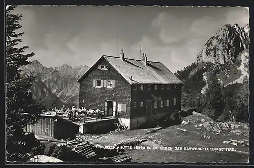 AK Erfurter Hütte, Blick gegen das Karwendelgebirge