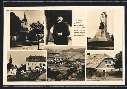 AK Chodska, Foto von J. S. Baar, Denkmal, Kirche