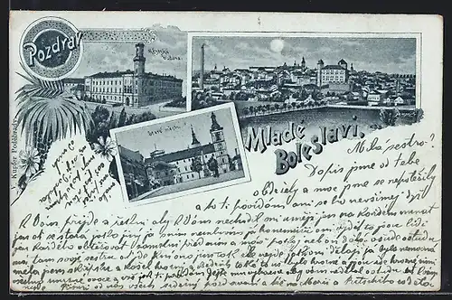 Mondschein-Lithographie Mlada Boleslav, Stare mesto, Mestska budova