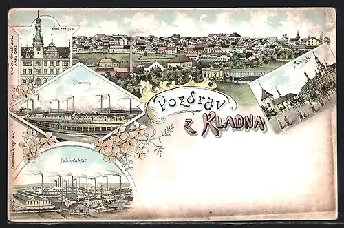 Lithographie Kladno, Zelezarny, Poldova hut, Namesti