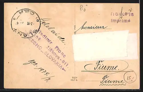 AK Schlan / Slany, Ortspartie, Wappen