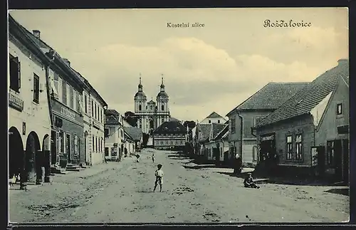 AK Rozdalovice, Kostelni ulice