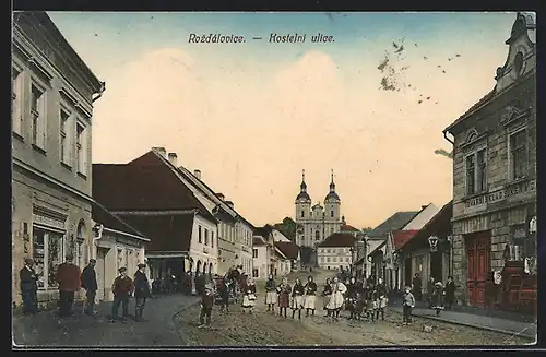 AK Rozdalovice, Kostelni ulice
