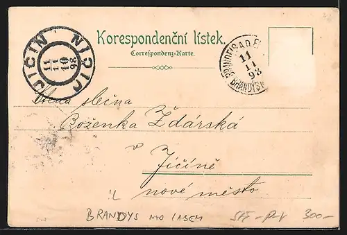 Lithographie Brandys nad Labem, Radnice, Zamek