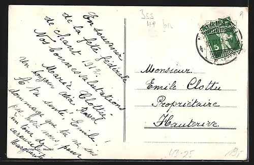 AK Neuchatel, Fete Federale de Chant 1912, Frau mit Harfe, Ortsansicht