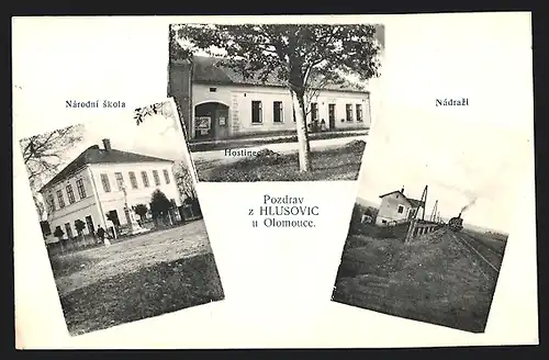 AK Hlusovice, Nadrazi, Narodni skola, Hostinec