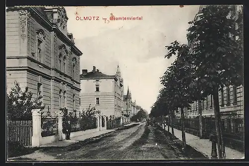 AK Olmütz, Strassenpartie im Beamtenviertel