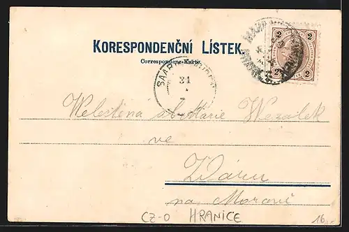 Lithographie Hranice, C. k. kasarna zemske obrany, C. k. vojenska vyssi realka