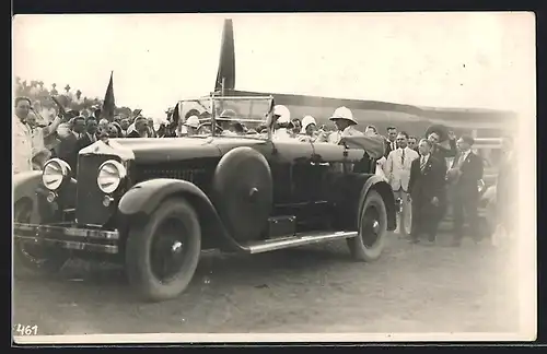 Foto-AK Auto Minerva 30CV (1927 /28), Visite du Duke of Kent