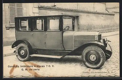 AK Auto G. M. (1925), Conduite interieure 4 places, Reklame