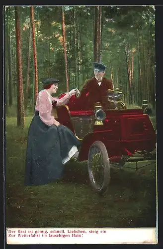 AK Auto Vivinus (1899 /1900), Einladung zur Fahrt im KFZ