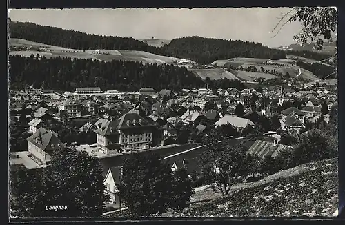 AK Langnau, Totale vom Berg aus gesehen