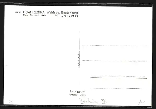 AK Beatenberg, Waldegg, Hotel Regina