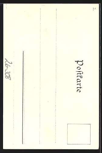 Künstler-AK Augsburg, Blick auf St. Ulrich