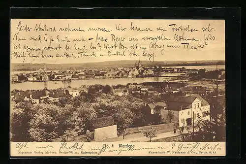 AK Werder a. H., Totalansicht mit Havelpartie