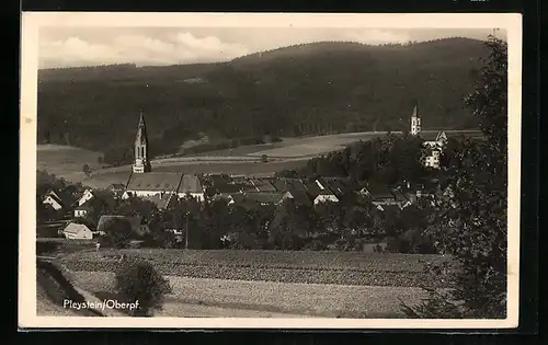 AK Pleystein / Opf., Totale mit Kirche