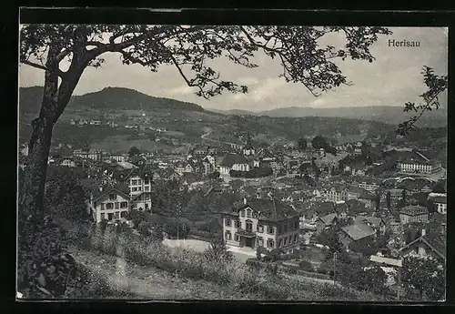 AK Herisau, Panoramablick vom Berg aus