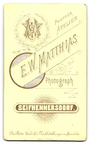 Fotografie E. W. Matthias, Seifhennersdorf, Junger Mann im Anzug mit Fliege