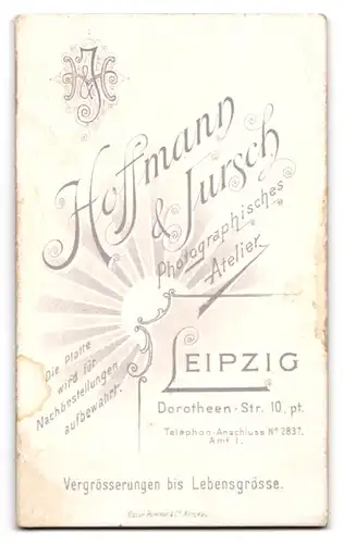 Fotografie Hoffmann & Jursch, Leipzig, Dorotheen-Str. 10, Eleganter Herr mit Schnauzbart