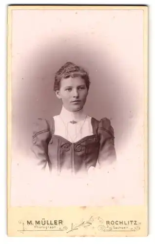Fotografie M. Müller, Rochlitz /Sachsen, Junge Dame mit zurückgebundenem Haar