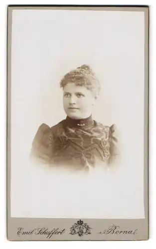 Fotografie Emil Schuffert, Borna i. S., Junge Dame mit hochgestecktem Haar