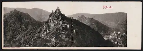 Klapp-AK Altenahr, Burgruine mit Ortsansicht