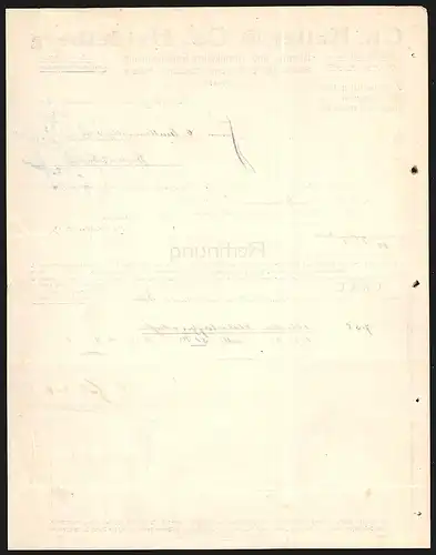 Rechnung Heidelberg 1912, Ch. Keller & Co. Drogen- und Chemikalien-Grosshandlung, Fabrik für Farb- und Medizinal-Hölzer