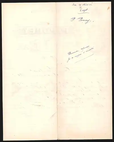 Rechnung Dax 1902, P. Pouey Maison de Blanc, Spécialité de Trousseaux et Layettes, 24 Rue St. Vincent