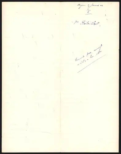 Rechnung Angers 1902, A L`Enfant Prodigue, V. Béteille, Nouveautés, 62 Rue du Mail