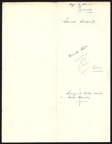 Rechnung Marcenat 1902, Cornet Siméon Grande Spécialité de Toiles de Voiron