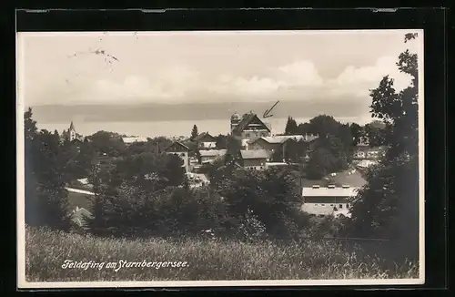 AK Feldafing /Starnbergersee, Ortsansicht mit Pension Feldafing