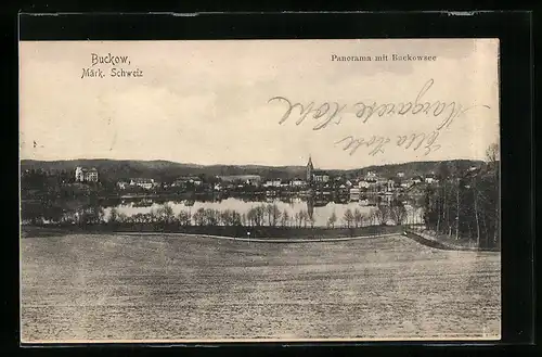 AK Buckow /Märk. Schweiz, Panorama mit Buckowsee