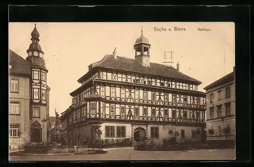 AK Vacha /Werra, Rathaus mit Ratskeller-Eingang