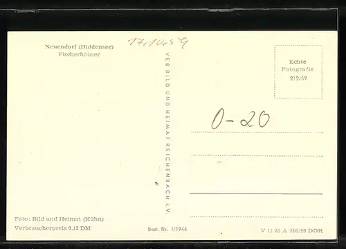AK Neuendorf / Hiddensee, Fischerhäuser