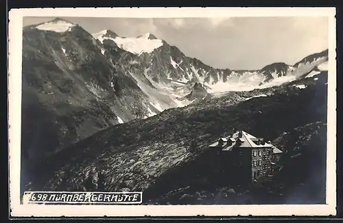 AK Nürnbergerhütte, Berghütte mit Panorama