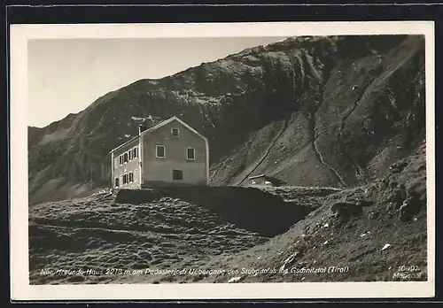 AK Naturfreunde-Haus, Berghütte am Padasterjoch, Übergang des Stubaitales ins Schnitztal