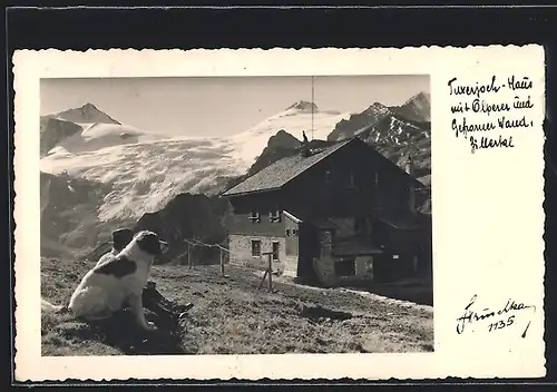 AK Tuxerjoch-Haus mit Gefrorner Wand im Zillertal