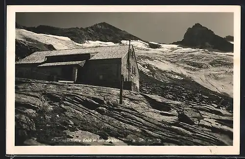 AK Thüringerhütte, Berghütte mit Kratzenberg und Schwarzkopf