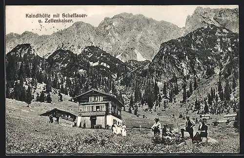 AK Kaindlhütte, Berghütte mit Scheffauer- und Zettenkaiser