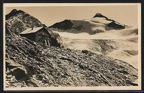 AK Hildesheimer Hütte, Berghütte mit Panorama