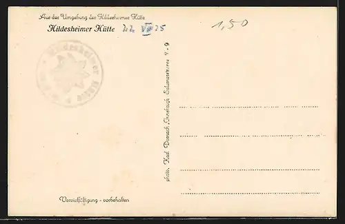 AK Hildesheimer Hütte, Berghütte mit Panorama